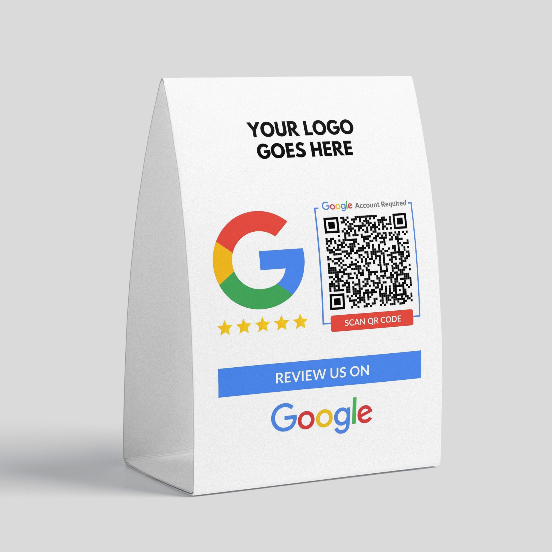 Table Tents QR Code Google Review Table Card White Double Sided table-tents-qr-code-google-review-table-card-white-double-sided