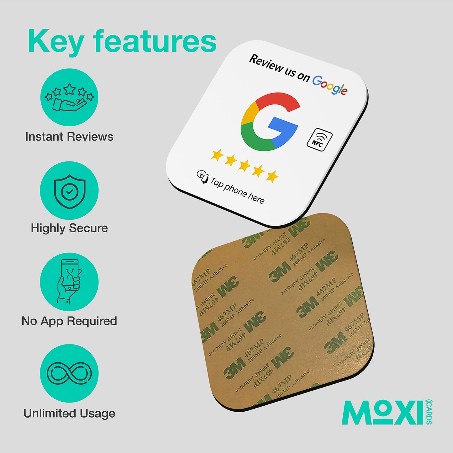 White NFC Google Review Plate