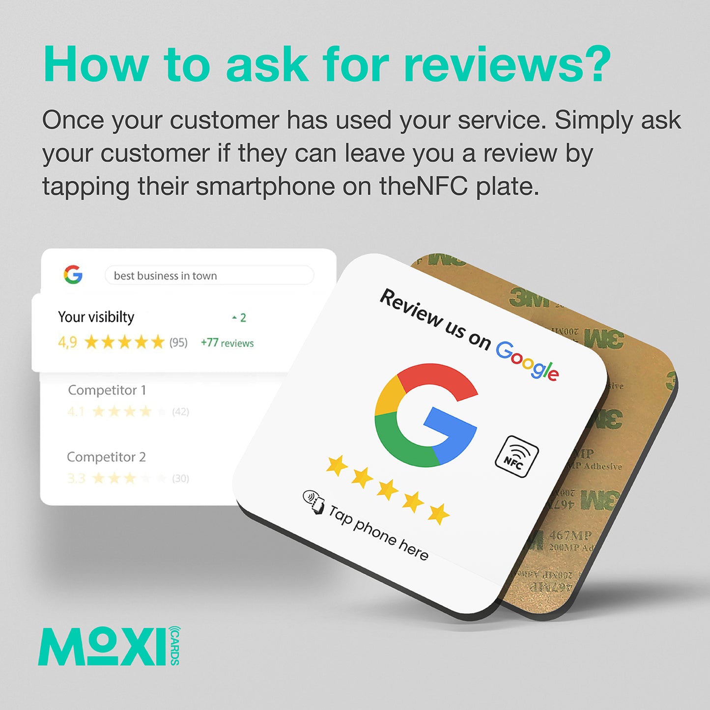 White NFC Google Review Plate