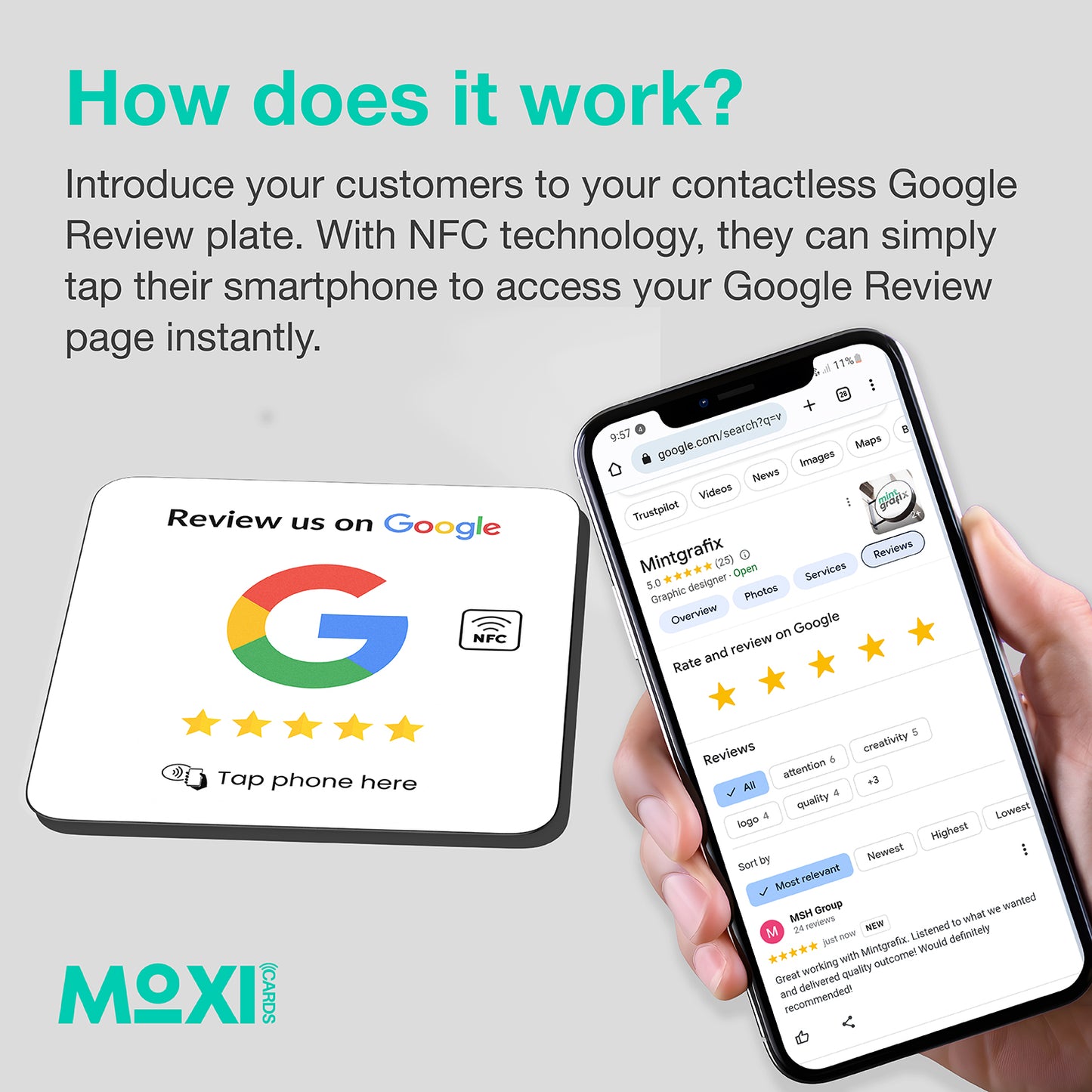 White NFC Google Review Plate