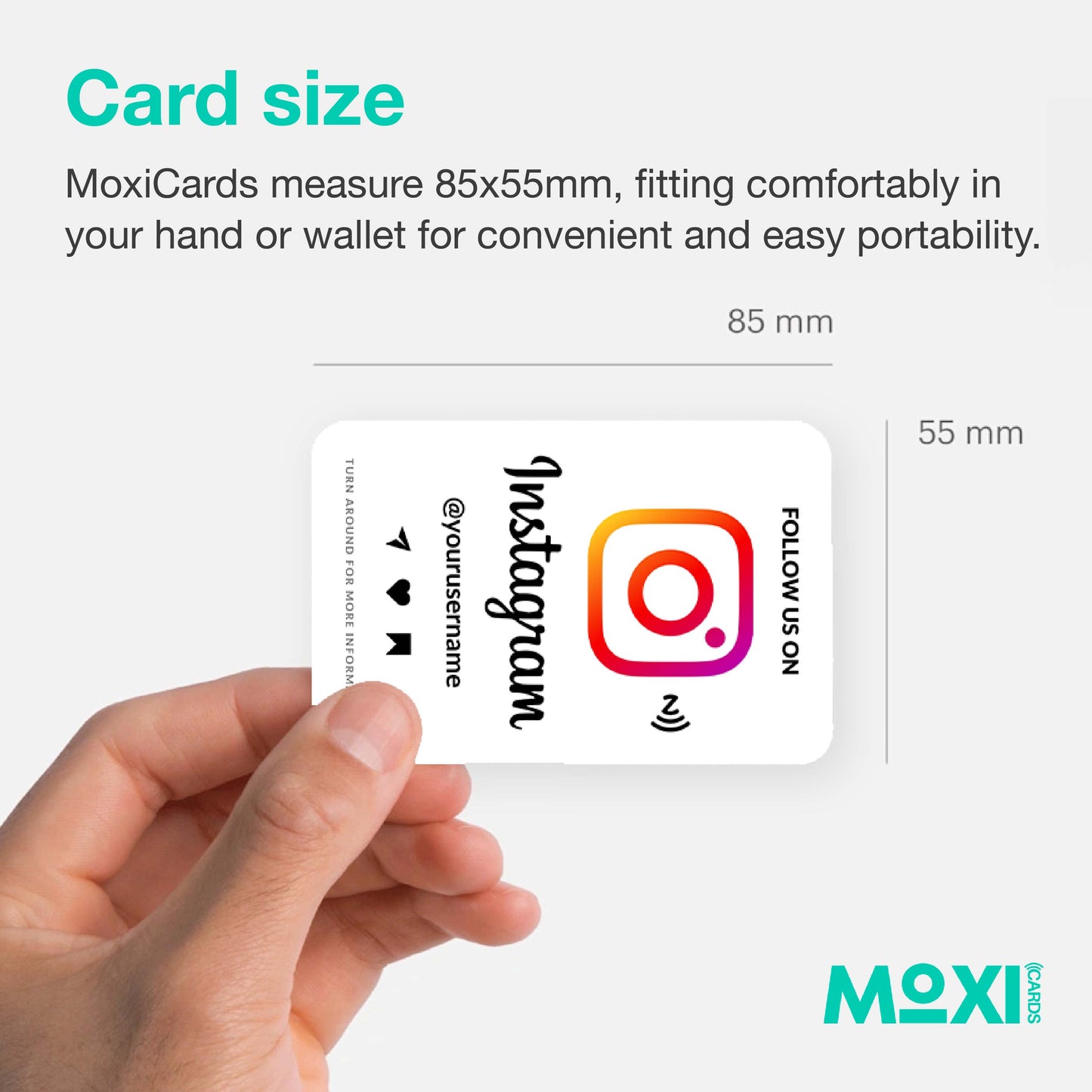 NFC Instagram Follower Card White - Moxicards
