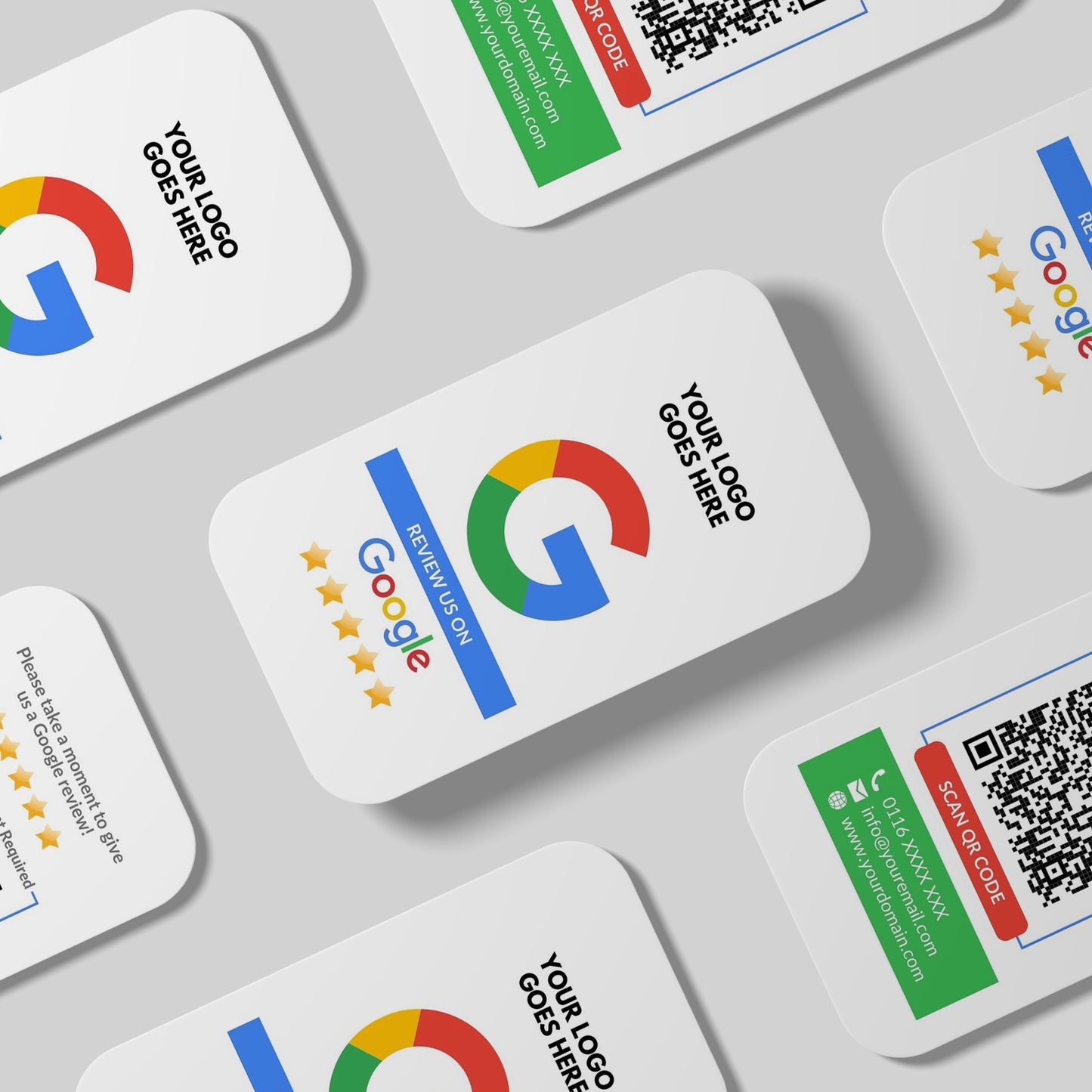 QR Code Google Review Paper Card White - Moxicards