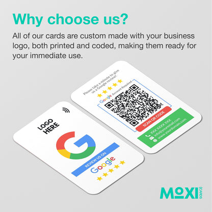 NFC Google Review Card White - Moxicards