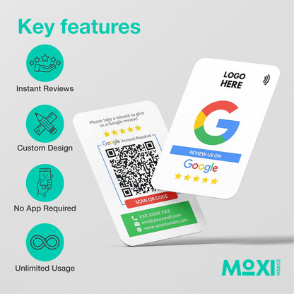 NFC Google Review Card White - Moxicards