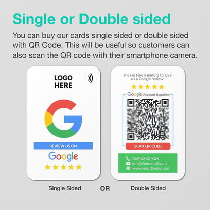 NFC Google Review Card White - Moxicards