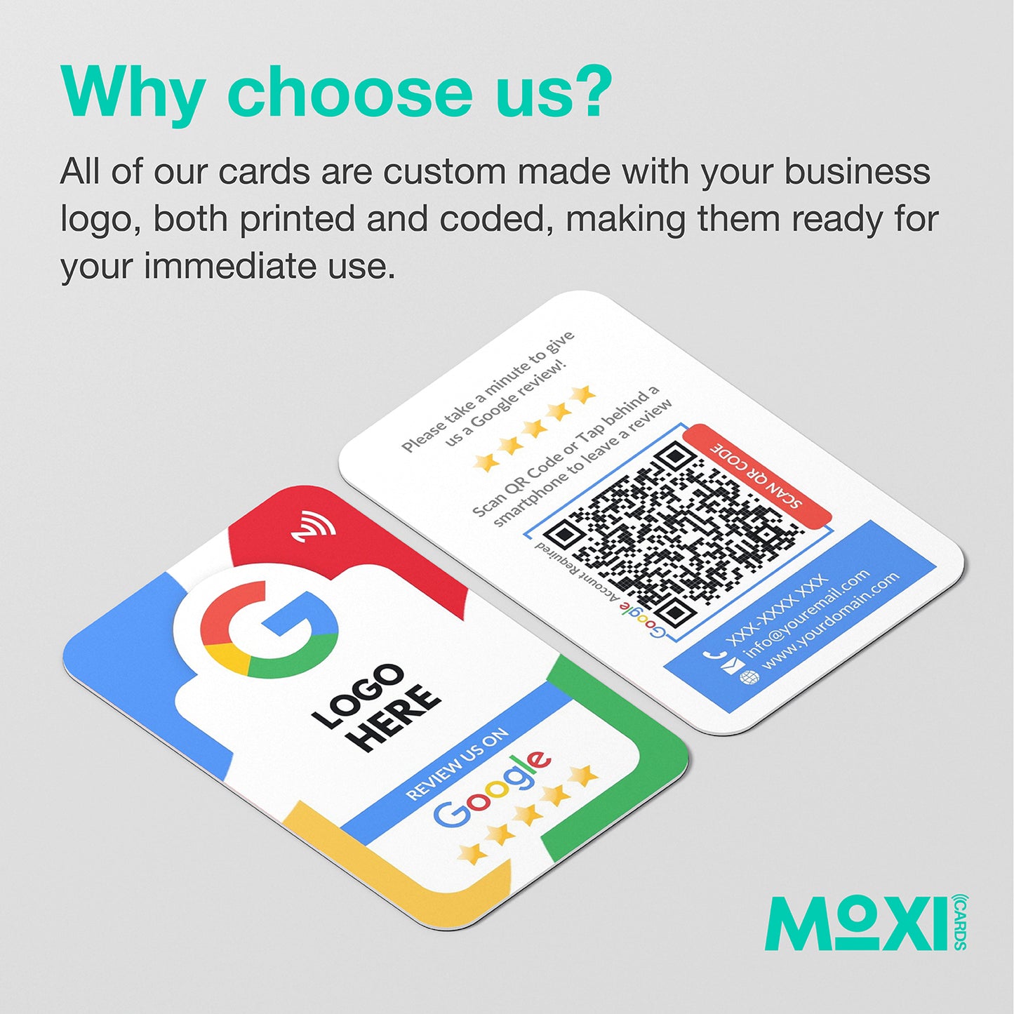 NFC Google Review Card Multicolour - Moxicards