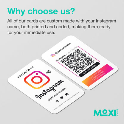 NFC Instagram Follower Card White - Moxicards