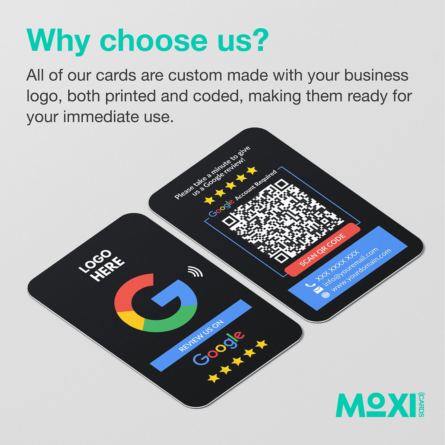 NFC Google Review Card Black - Moxicards
