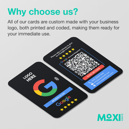 NFC Google Review Card Black - Moxicards