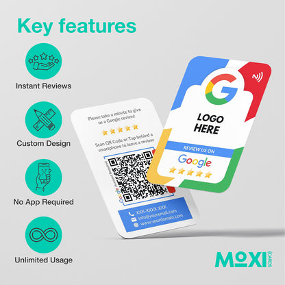 NFC Google Review Card Multicolour - Moxicards