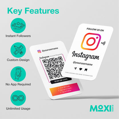 NFC Instagram Follower Card White - Moxicards