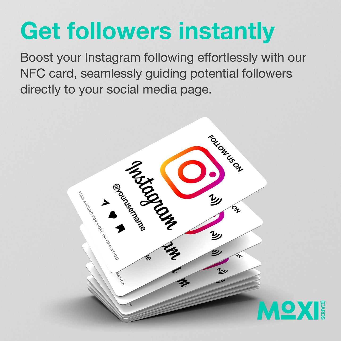 NFC Instagram Follower Card White - Moxicards