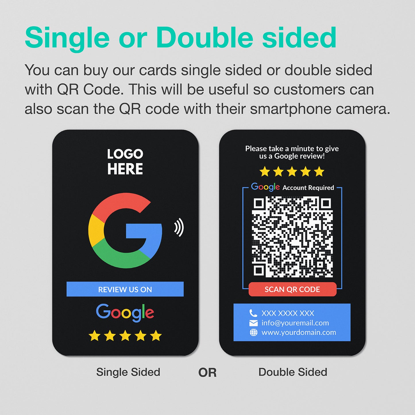 NFC Google Review Card Black - Moxicards
