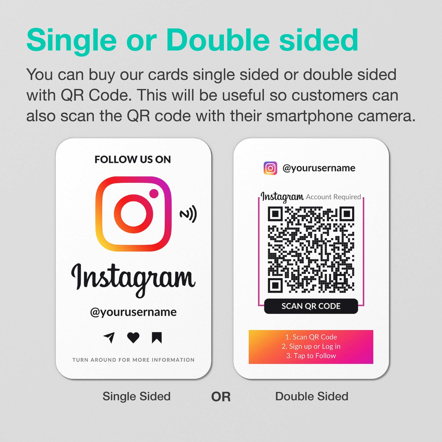 NFC Instagram Follower Card White - Moxicards