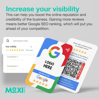 NFC Google Review Card Multicolour - Moxicards