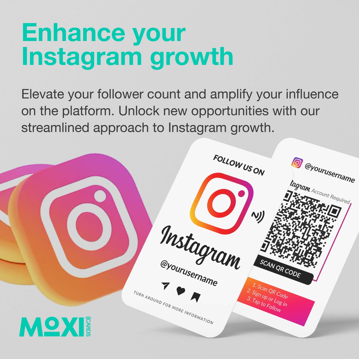 NFC Instagram Follower Card White - Moxicards