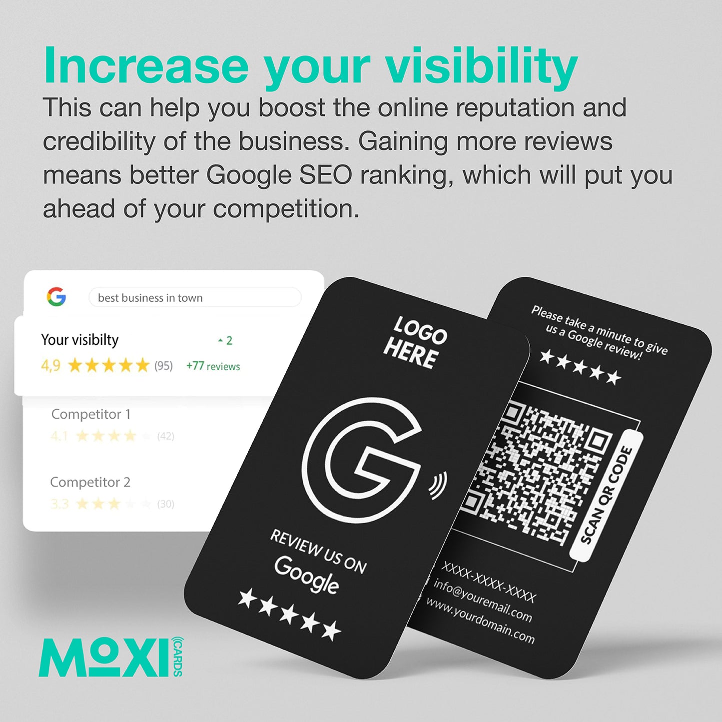 NFC Google Review Card Black - Moxicards