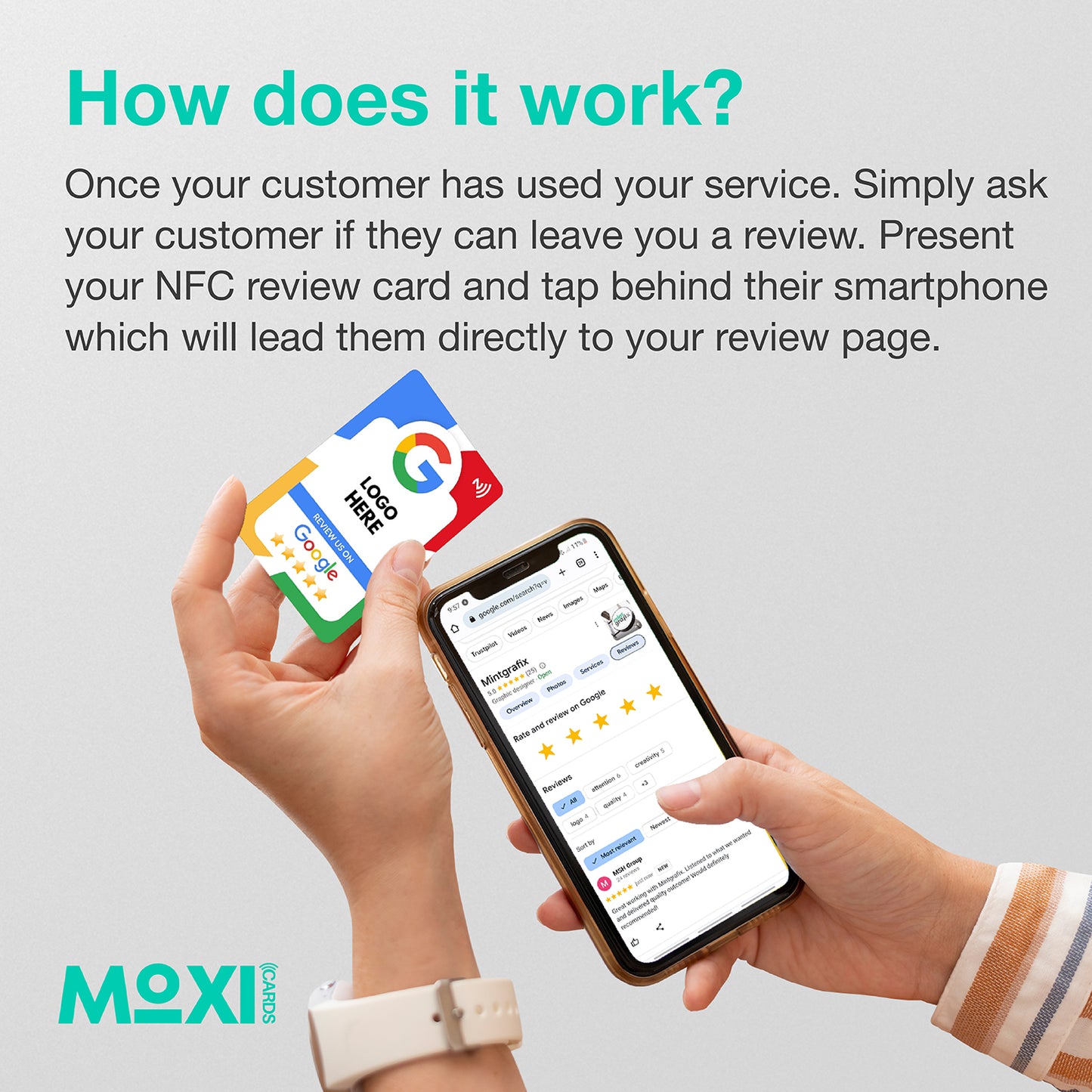 NFC Google Review Card Multicolour - Moxicards