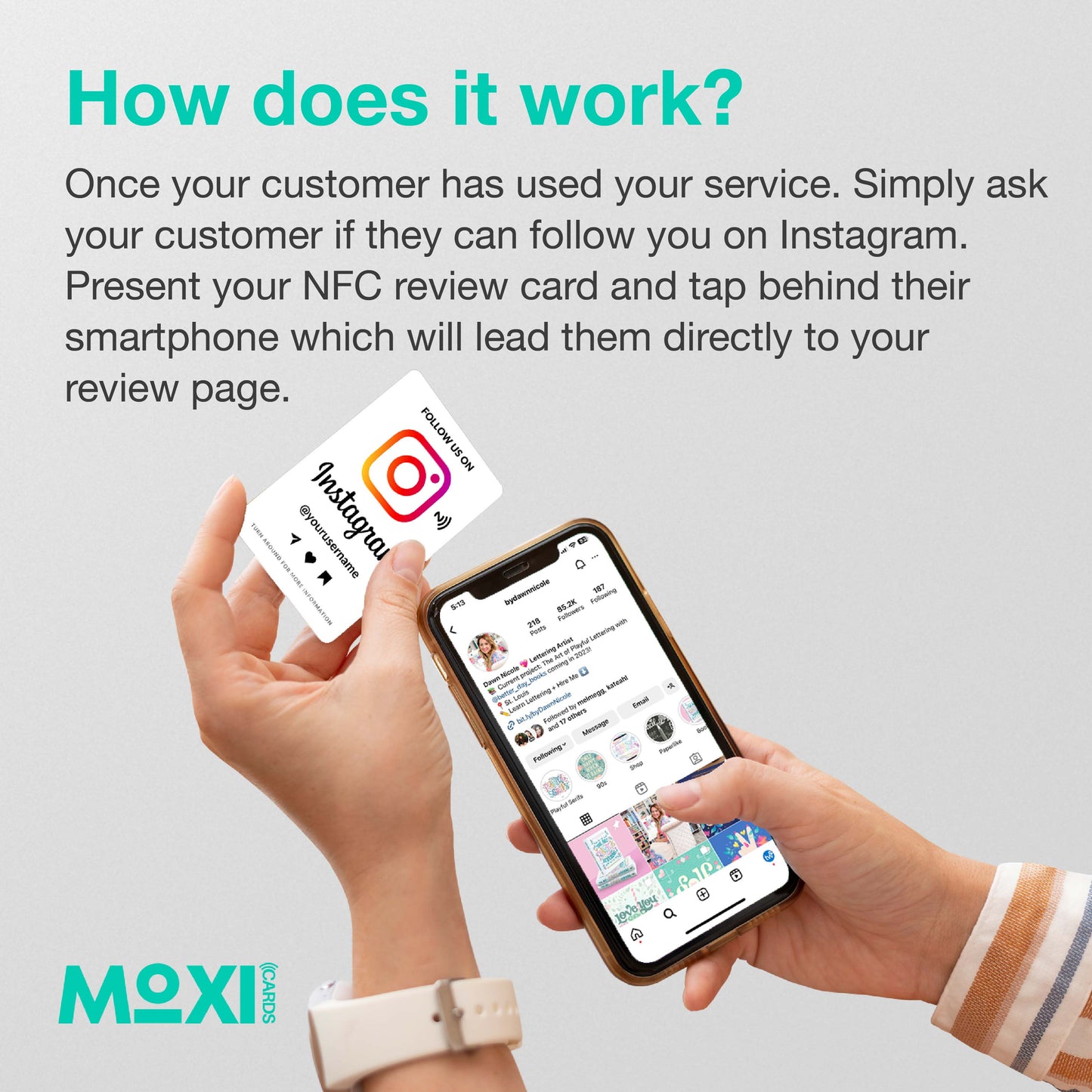 NFC Instagram Follower Card White - Moxicards