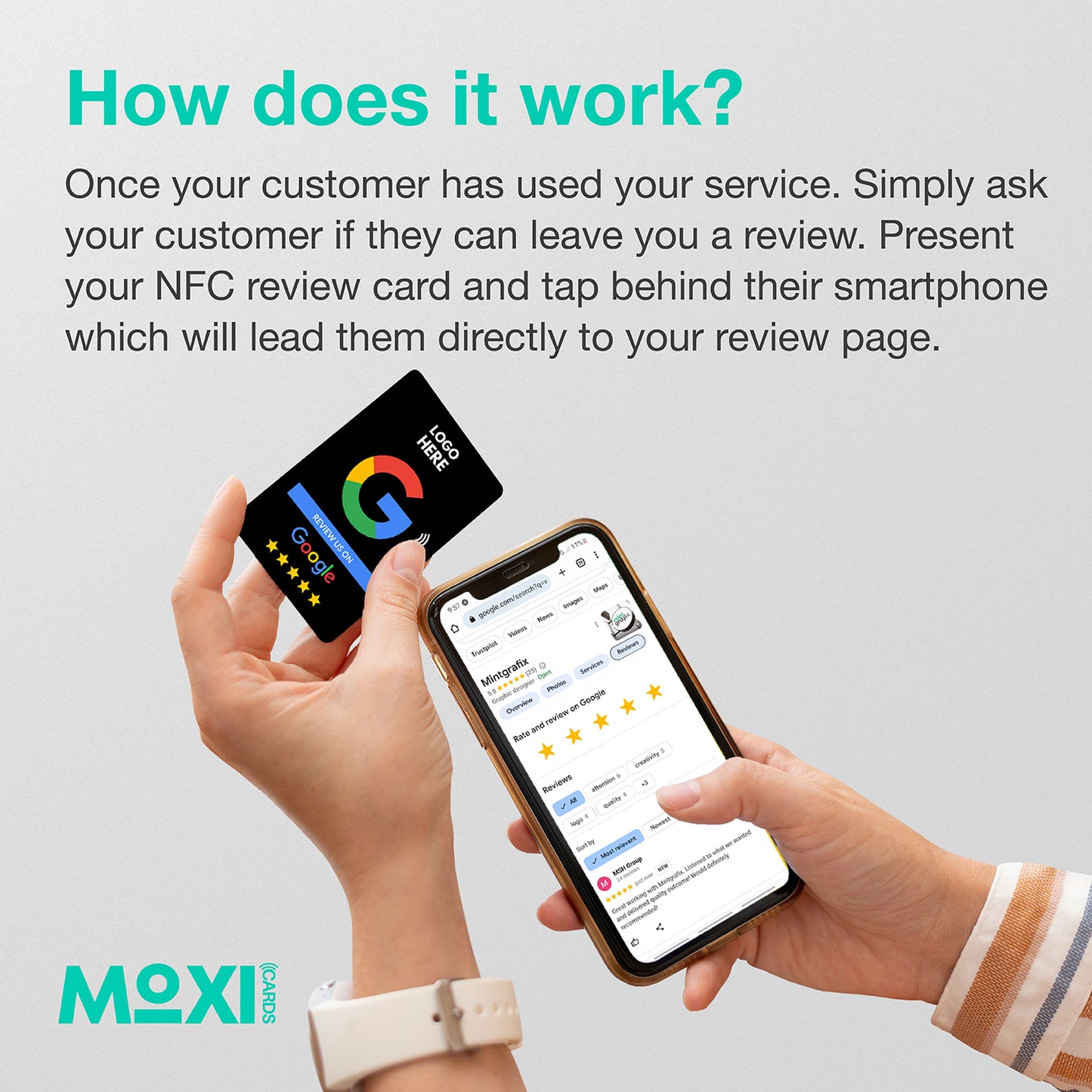 NFC Google Review Card Black - Moxicards