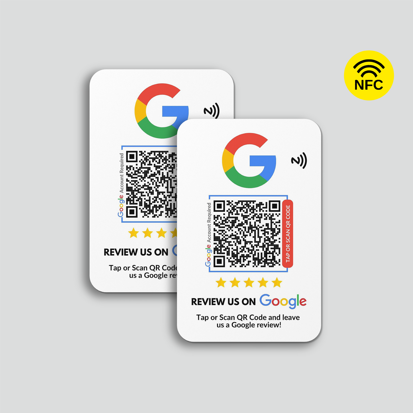 NFC Google Review Card White with QR Code - Moxicards