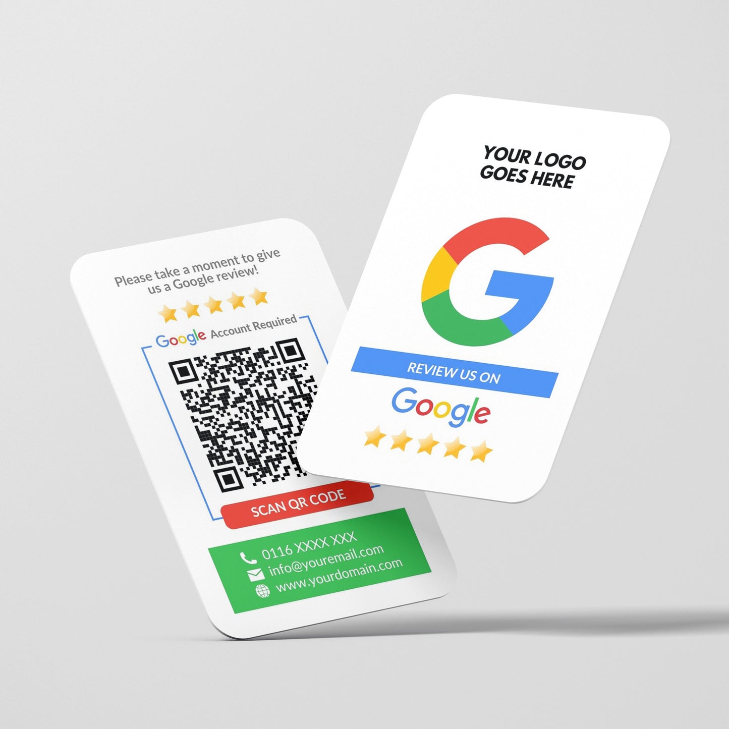 QR Code Google Review Paper Card White - Moxicards