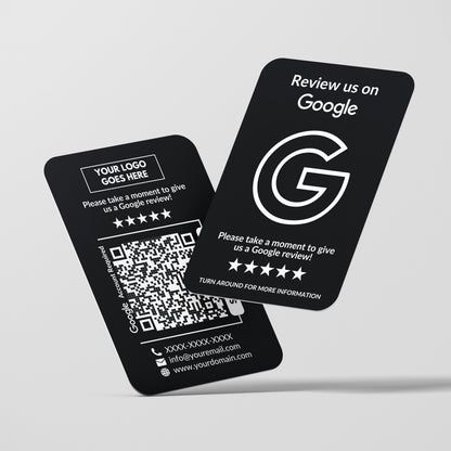 QR Code Google Review Paper Card Black - Moxicards
