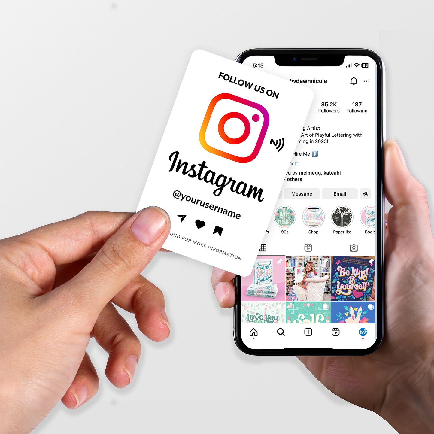NFC Instagram Follower Card White - Moxicards