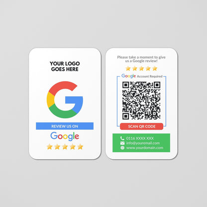 QR Code Google Review Paper Card White - Moxicards