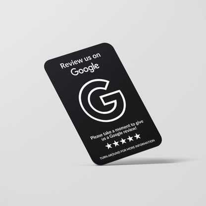 QR Code Google Review Paper Card Black - Moxicards