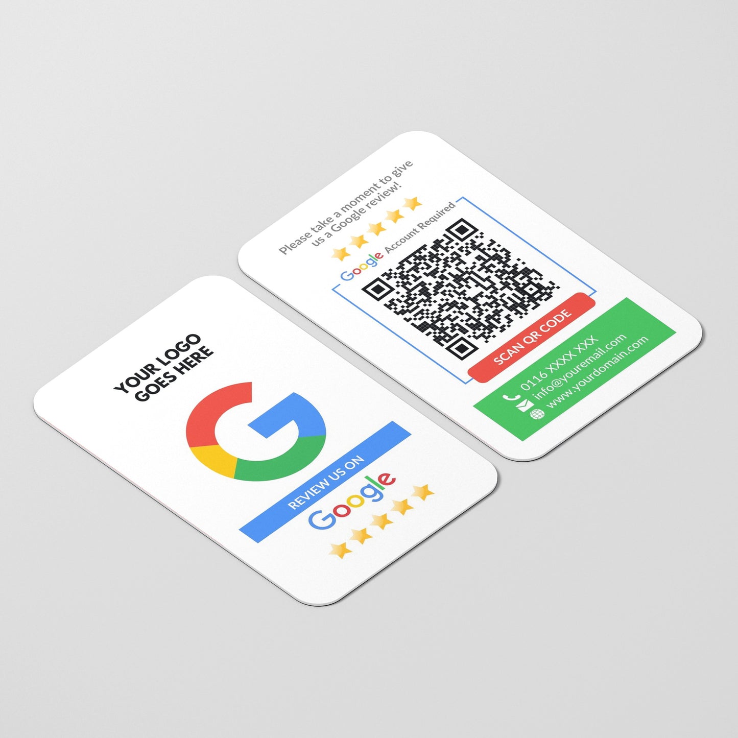 QR Code Google Review Paper Card White - Moxicards