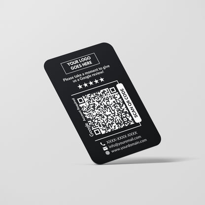 QR Code Google Review Paper Card Black - Moxicards