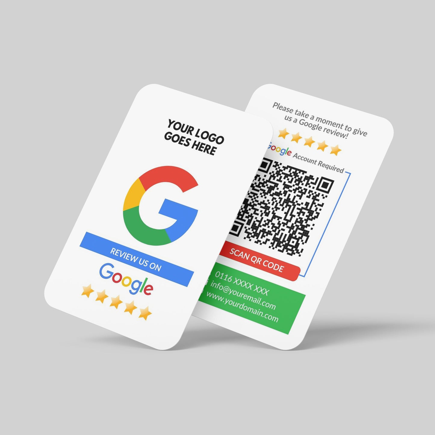 QR Code Google Review Paper Card White - Moxicards