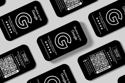 QR Code Google Review Paper Card Black - Moxicards