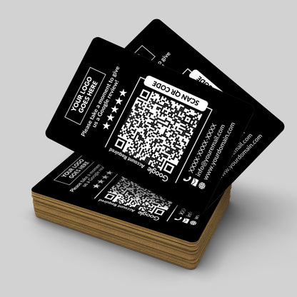 QR Code Google Review Paper Card Black - Moxicards