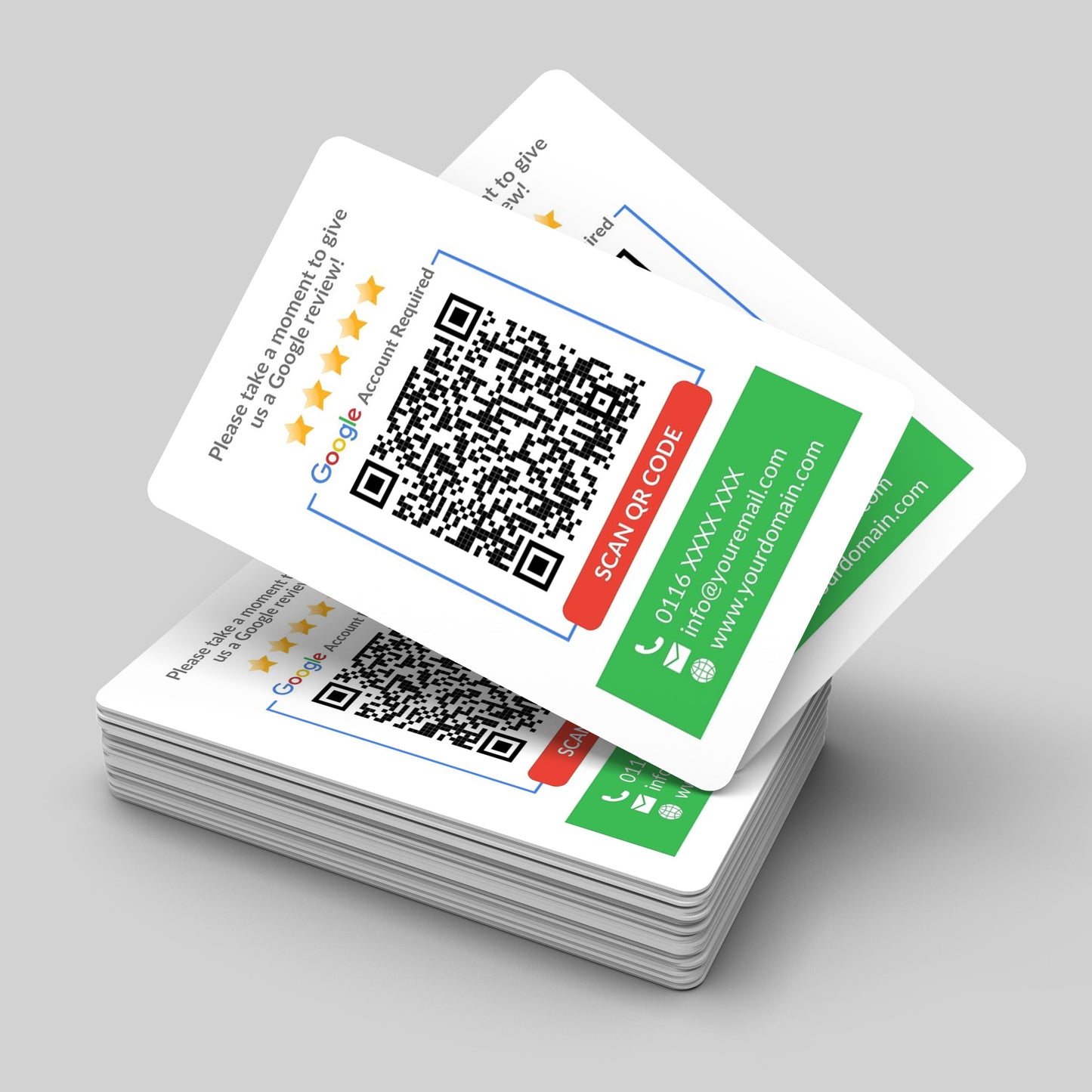 QR Code Google Review Paper Card White - Moxicards