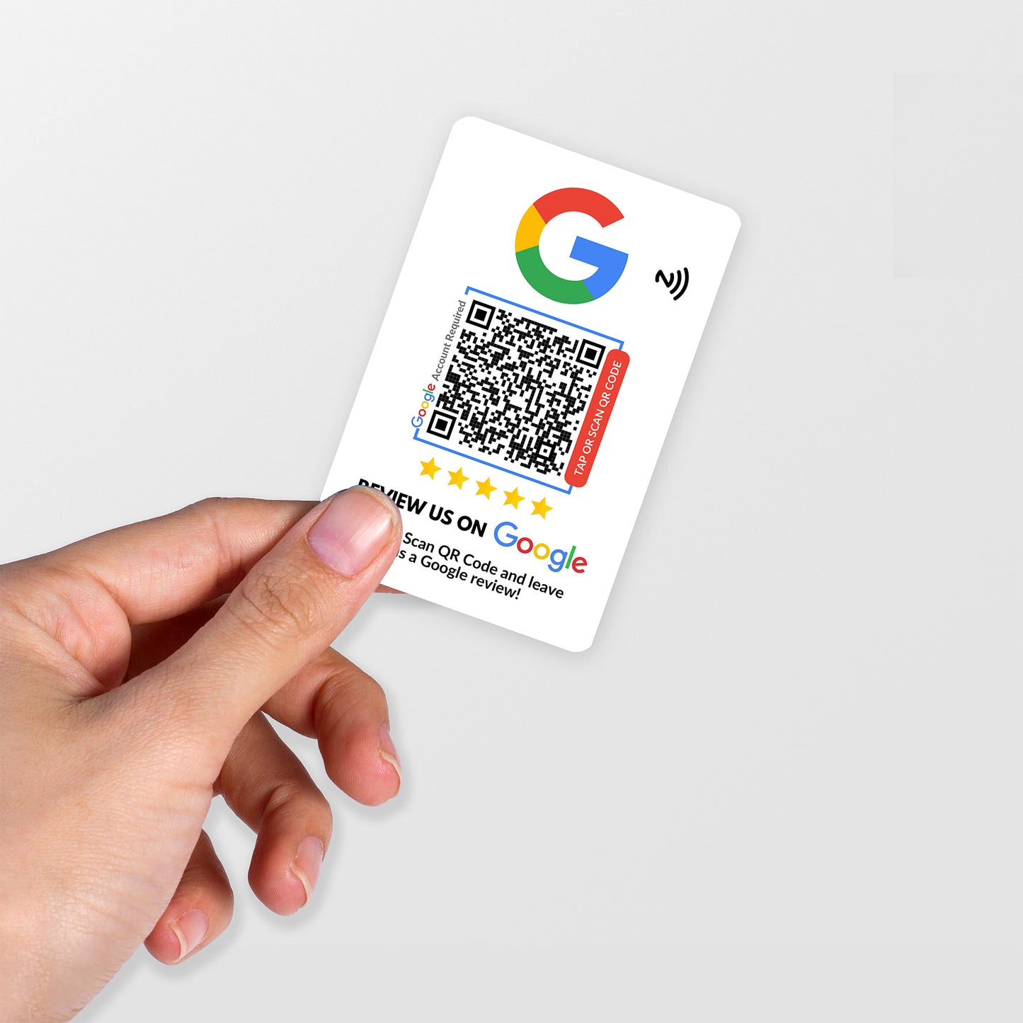 NFC Google Review Card White with QR Code - Moxicards